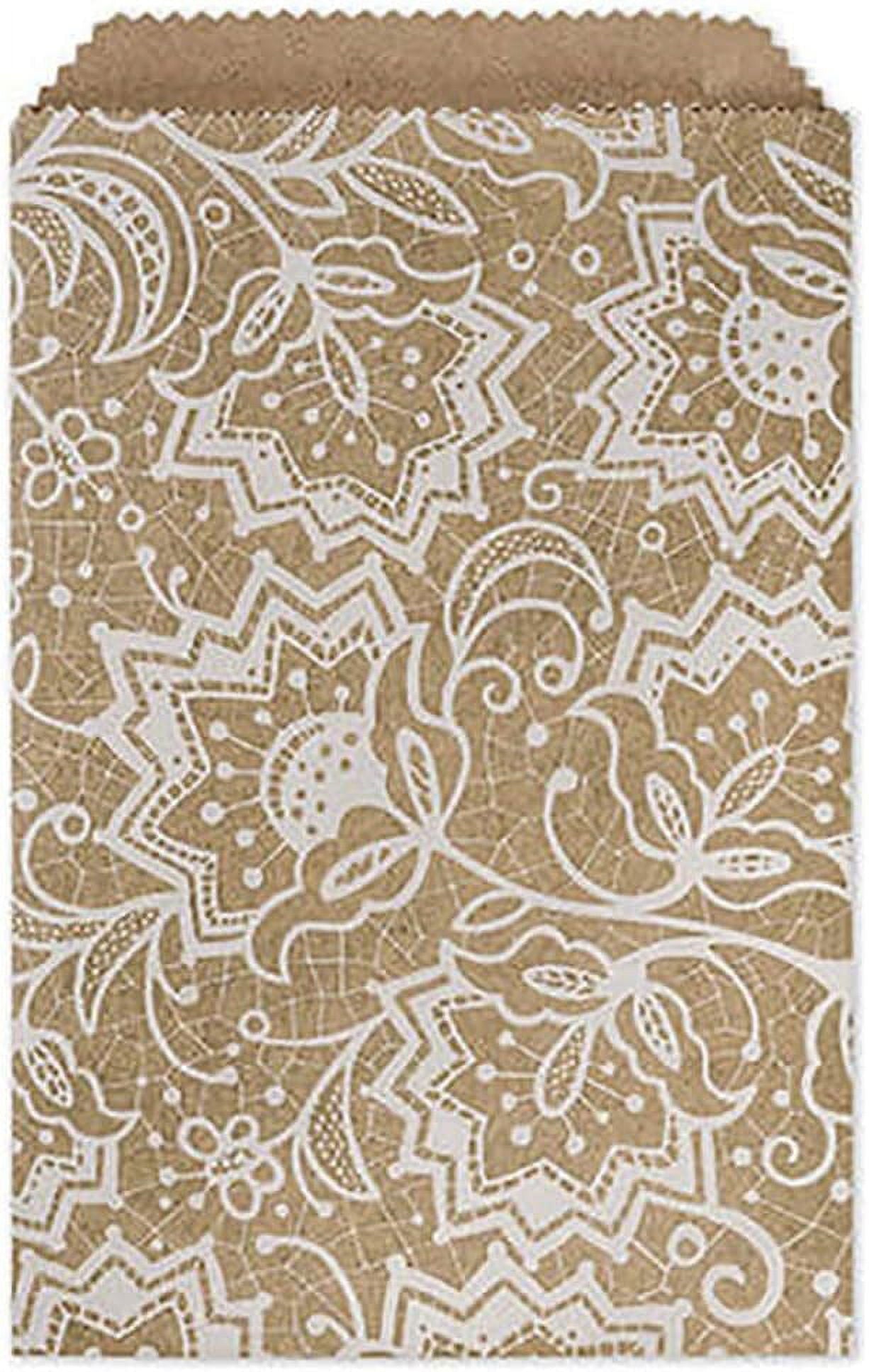 Made in USA 125-Count Party Favor Kraft Paper Flat Merchandise Bags
