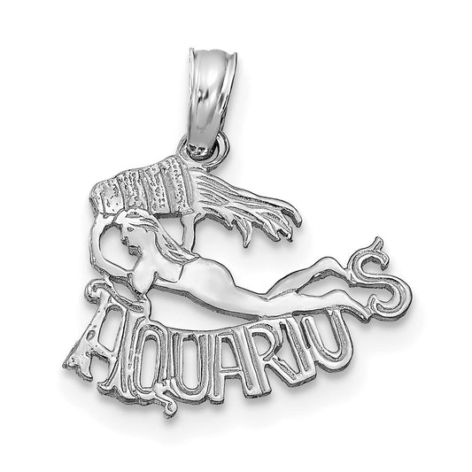 14k WG AQUARIUS Zodiac Charm