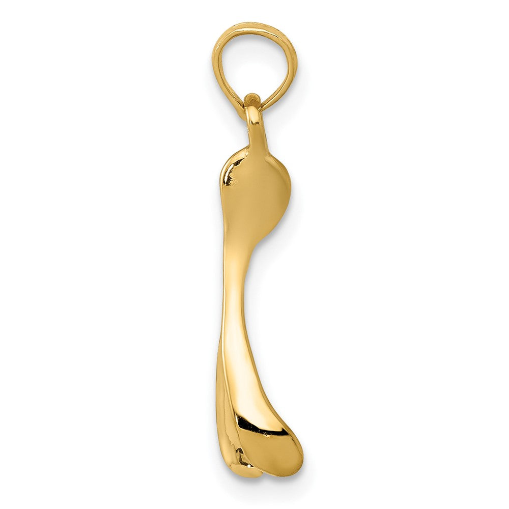 10K Gold Wishbone Charm