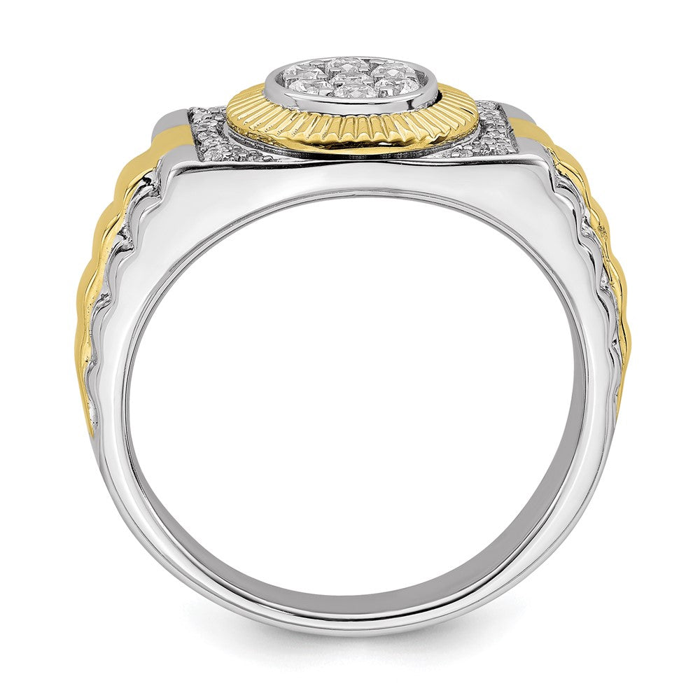 IBGoodman 10k Two-Tone 1/3 carat Lab Grown Diamond VS/SI+ G+ Complete Men's Ring
