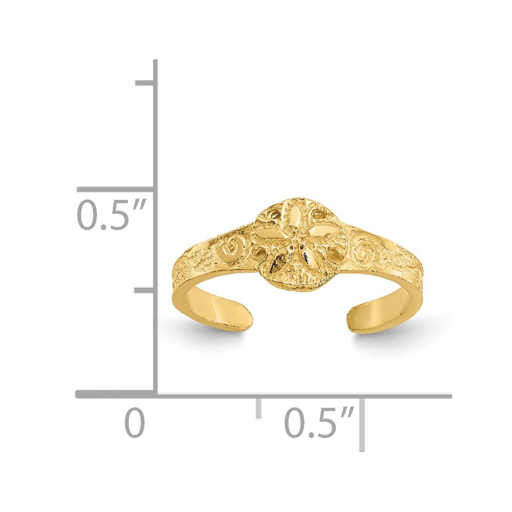14K Diamond cut Sand Dollar Toe Ring