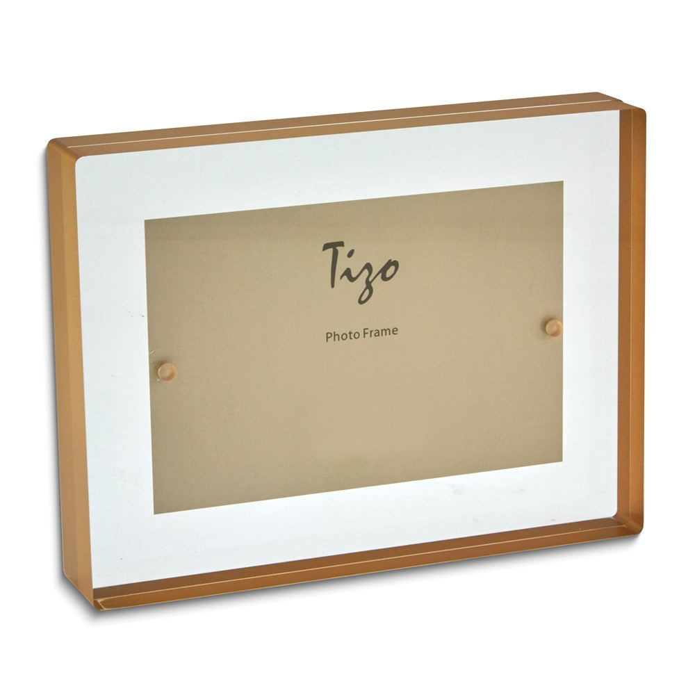 Lucite Gold-tone Border 4x6 Photo Frame