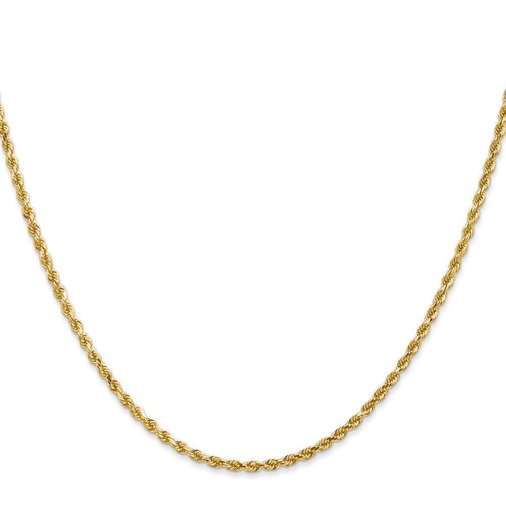 10k White Gold 2.25mm Diamond-Cut Rope Chain