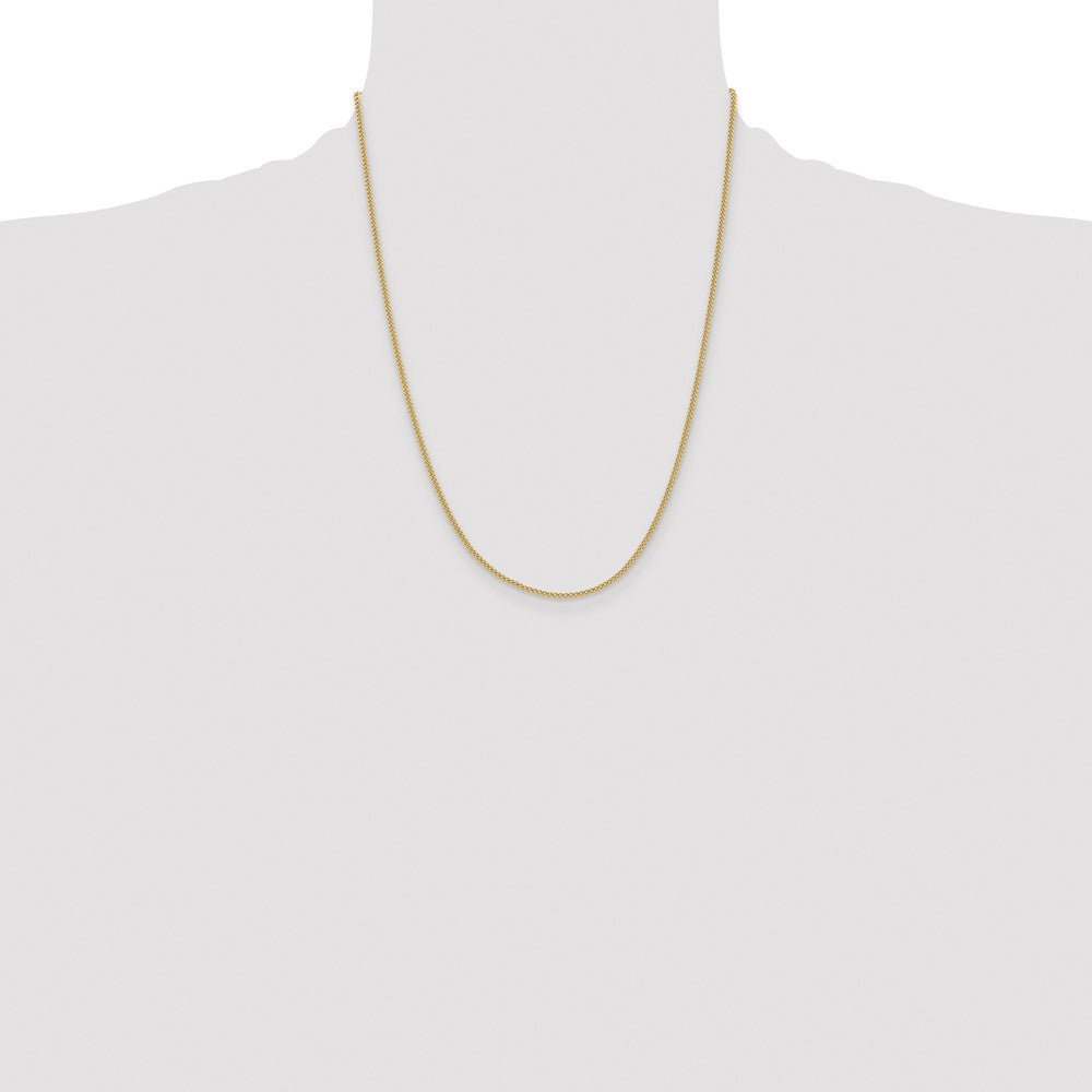 Stainless Steel Polished Yellow IP 2.25mm 22in Round Curb Chain