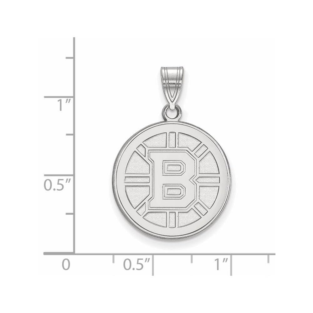 LogoArt NHL Boston Bruins Sterling Silver Large Pendant