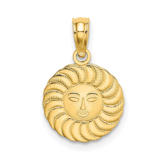 14K Gold Sun Design Charm