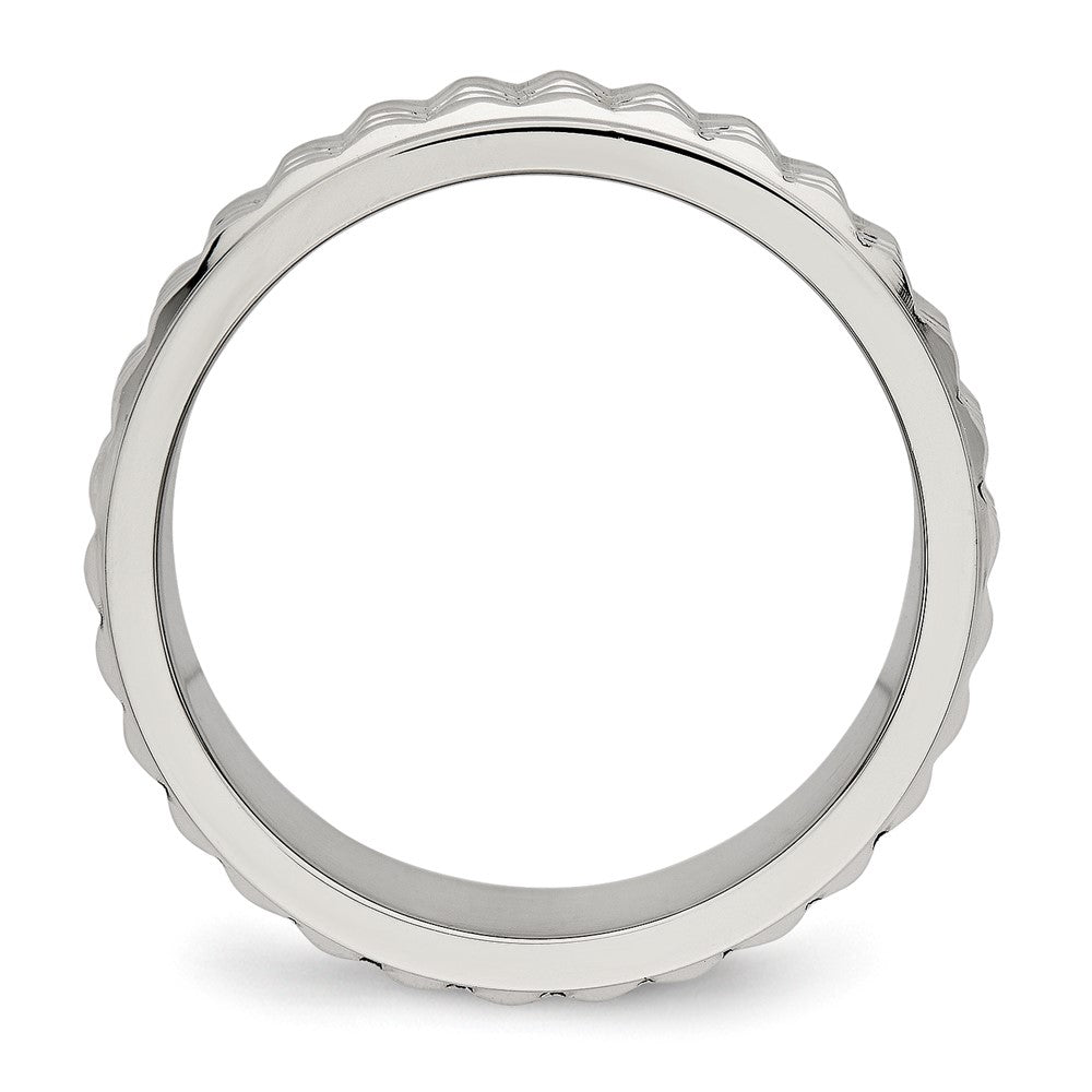 Stainless Steel Polished 8mm Studded Band Size - 13