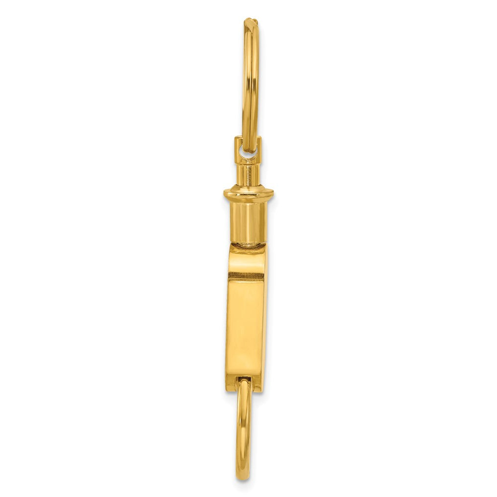 Gold-tone Engravable Oval Double Valet Key Ring