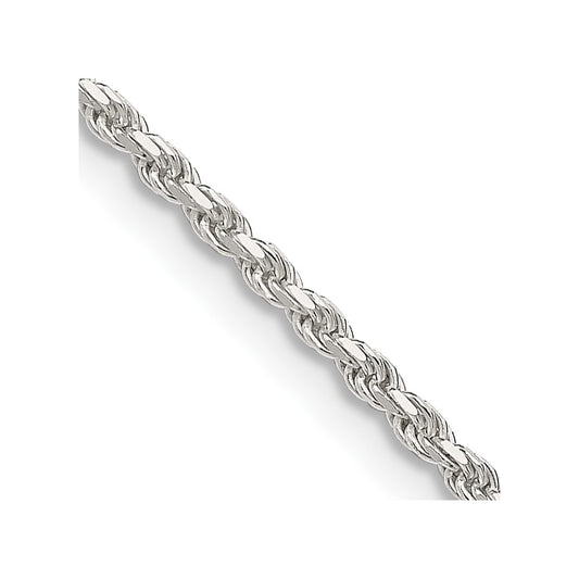 Sterling Silver 1.85mm Diamond-cut Rope Chain 28 Inches
