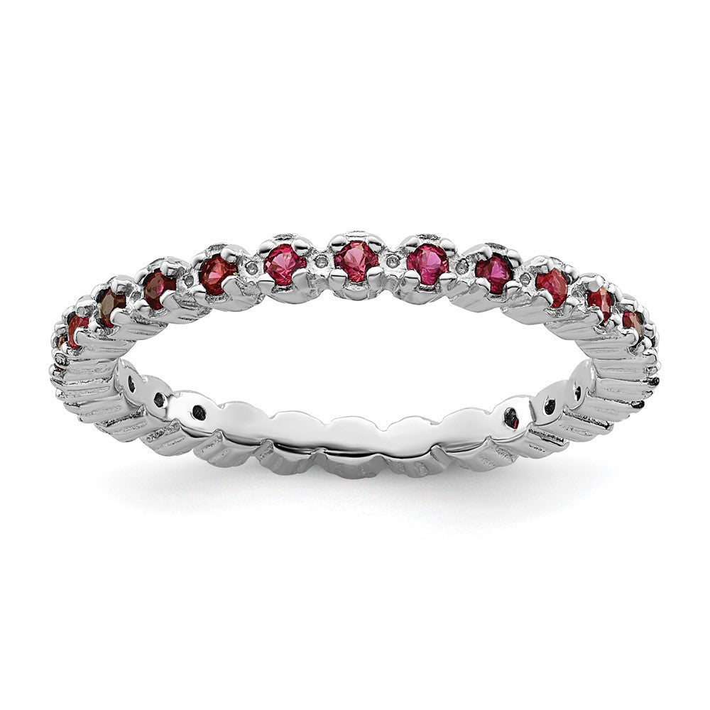 Sterling Silver Stackable Expressions Created Ruby Ring Size -5