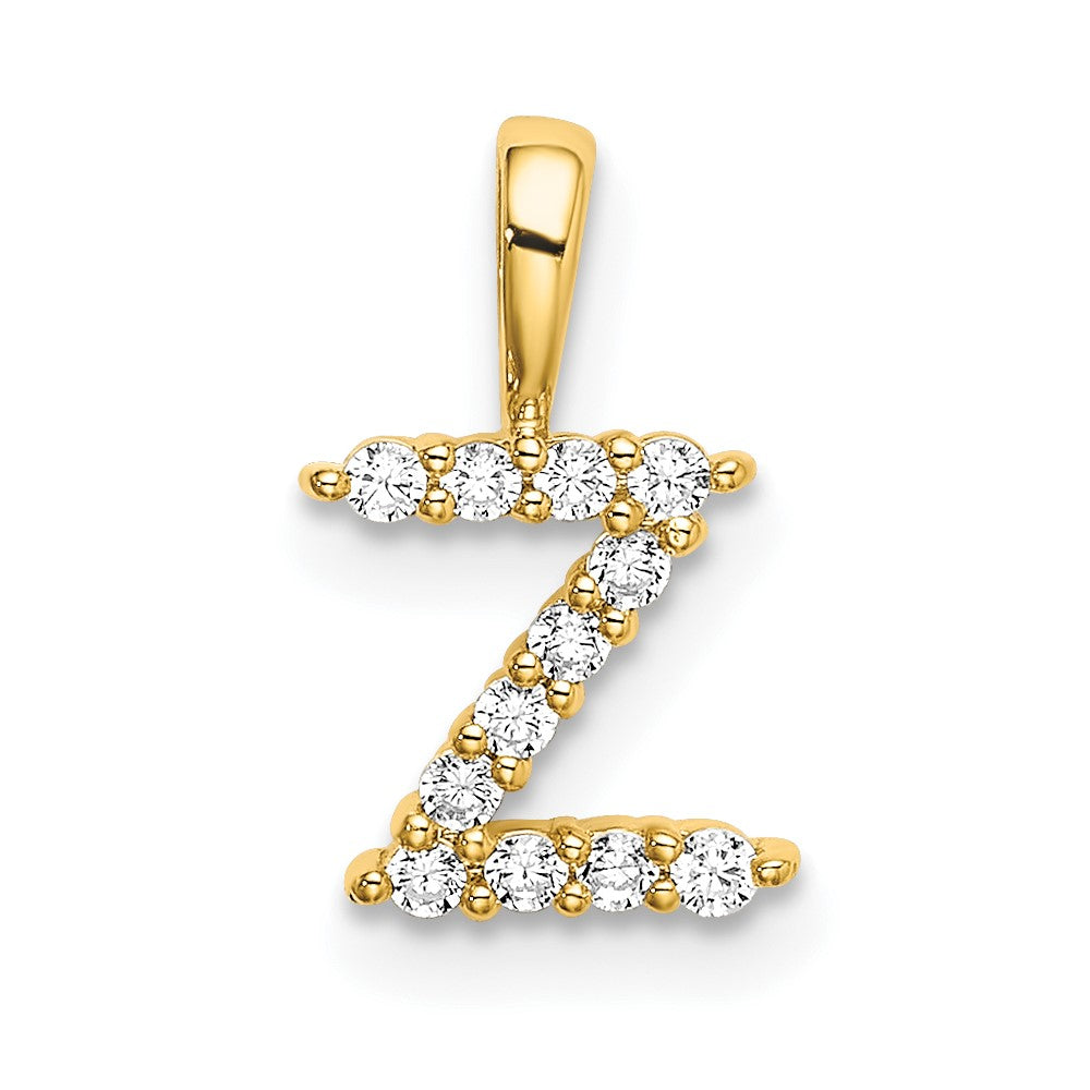 14k 1/8 carat Lab Grown Diamond VS/SI+ G+ Letter Z Intitial Pendant