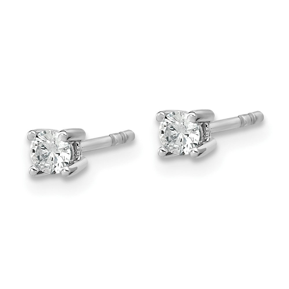 14k White Gold 1/5 ctw Lab Grown Diamond VS+ F+ Round 4 Prong Heavy Wt. Stud Earrings