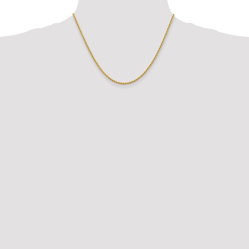 10k 2.25mm Solid Regular Rope Chain