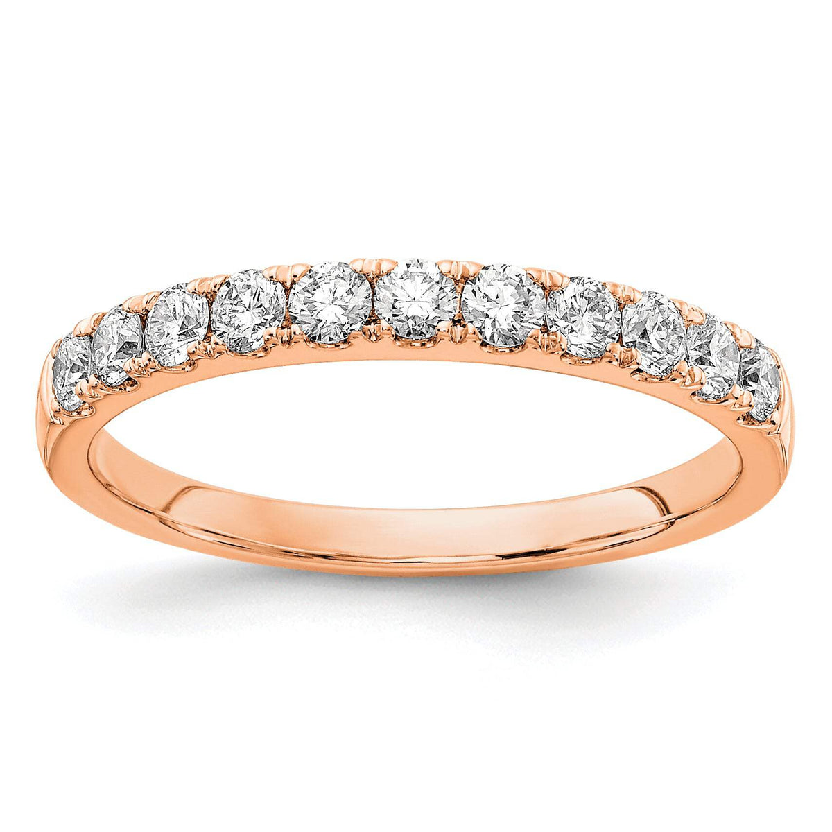 14k Rose Gold 1/2 carat Lab Grown Diamond VS/SI+ G+ Complete Wedding Band