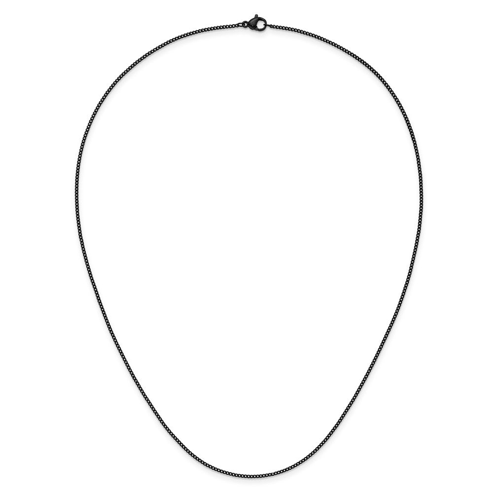 Chisel Stainless Steel Polished Black IP-plated 1.5mm 20 inch Curb Chain