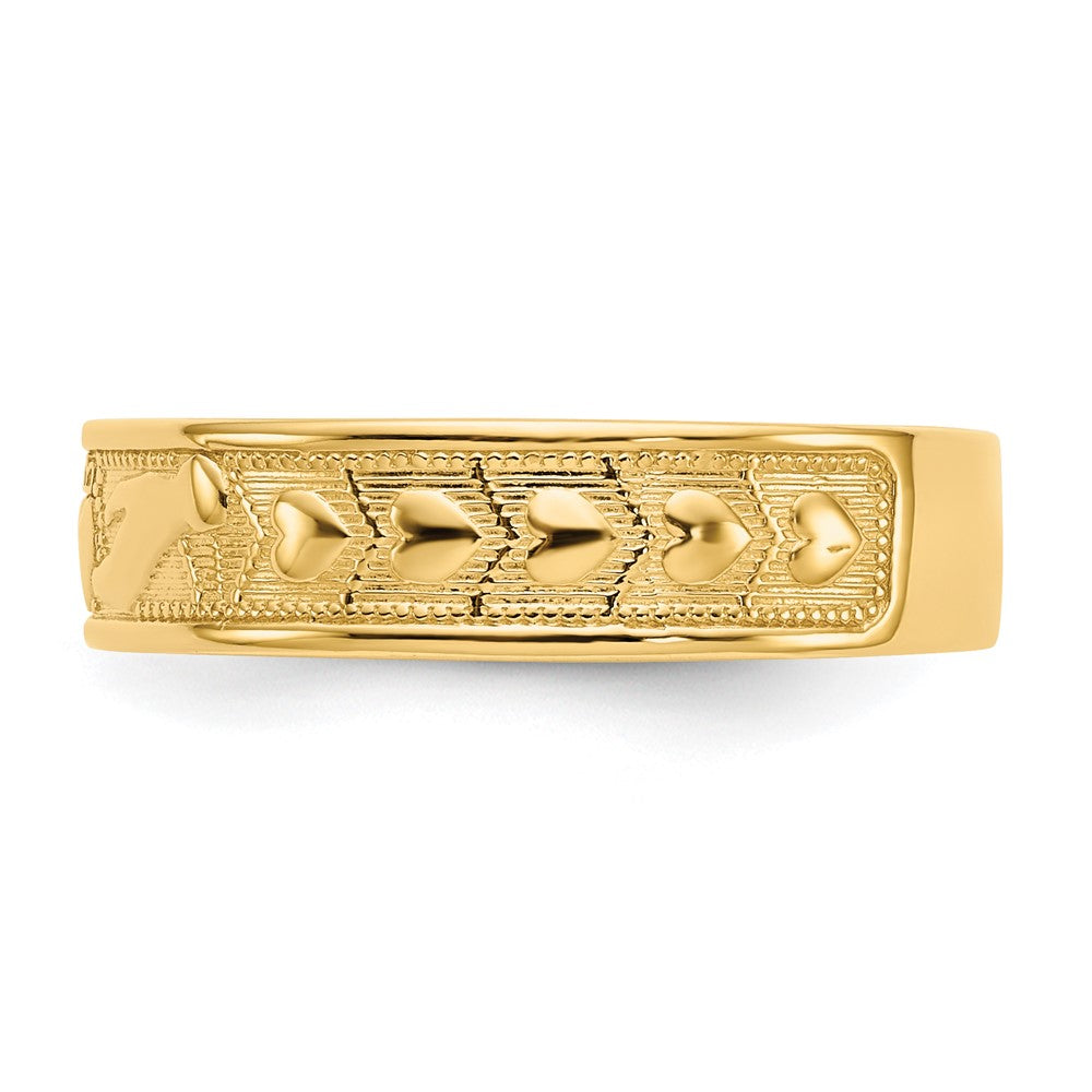 14k Polished Claddagh Band Size 8.5