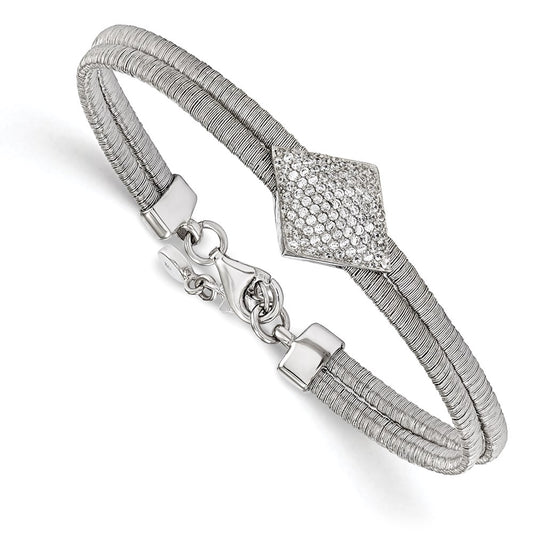 Sterling Silver CZ w/1in ext. Bracelet
