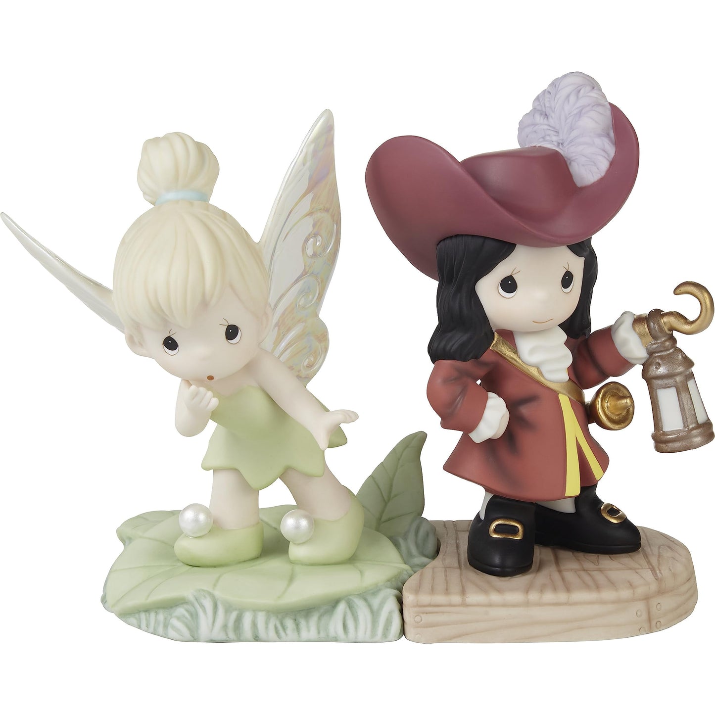 Precious Moments 231030 Life is A Daring Adventure Disney Tinker Bell and Captain Hook 2-Piece Bisque Porcelain Figurine Set