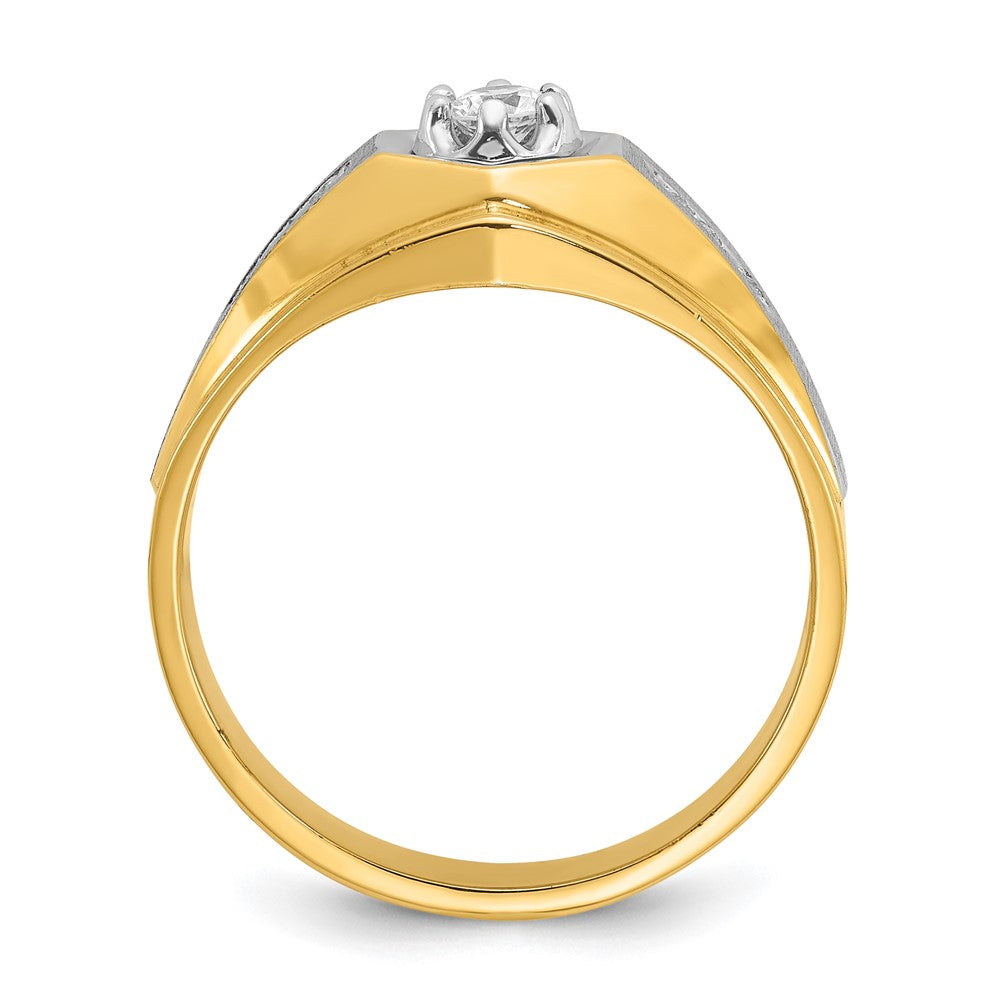 14k IBGoodman Men's Polished and Satin Diamond Ring Mounting