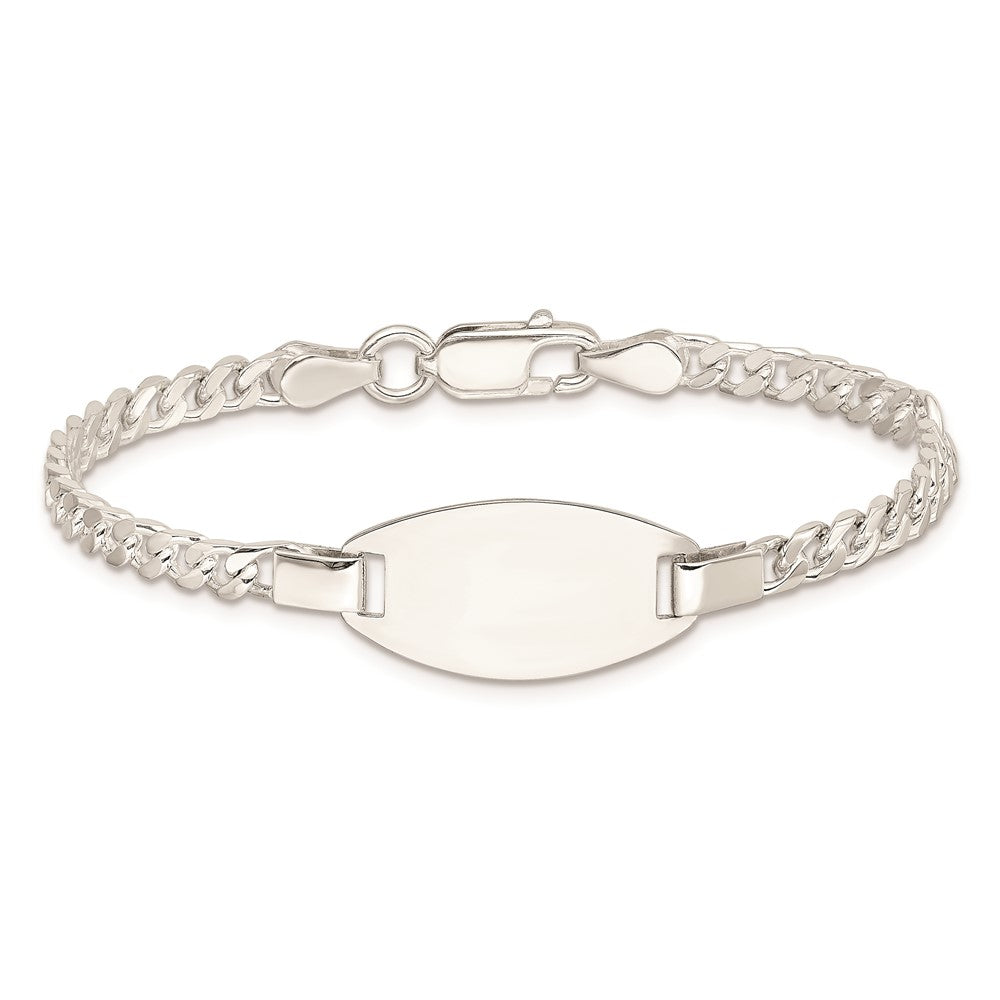 Sterling Silver Childrens 5in Plus 1in Ext ID Bracelet 6 inches