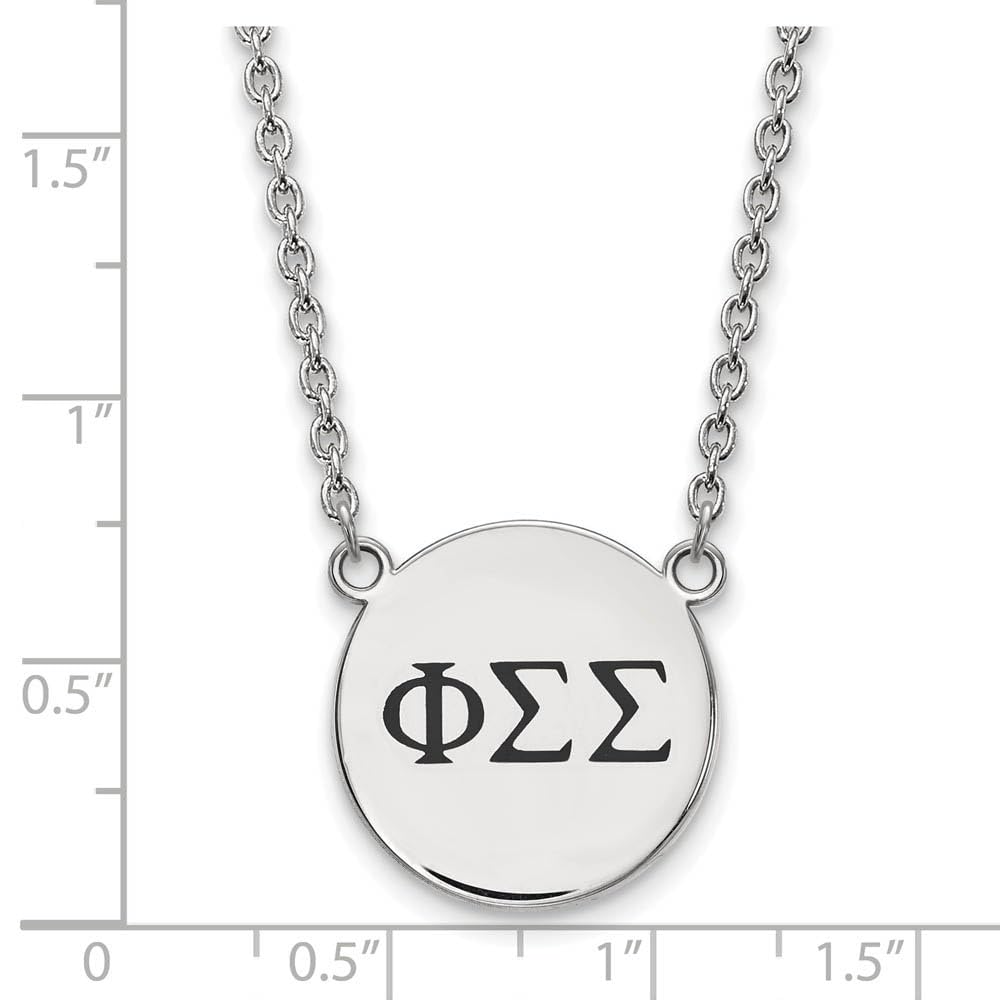LogoArt Sterling Silver Phi Sigma Sigma Small Enameled Pendant Necklace With 18 Inch
