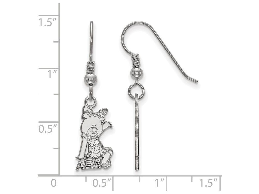 Sterling Silver Official Licensed Greek Sororities Alpha Xi Delta (???) Medium Dangle Earrings