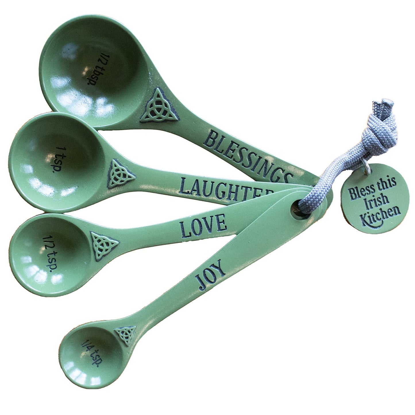 Abbey & CA Gift Green Irish Kitchen Measure Spoon Set Of 4