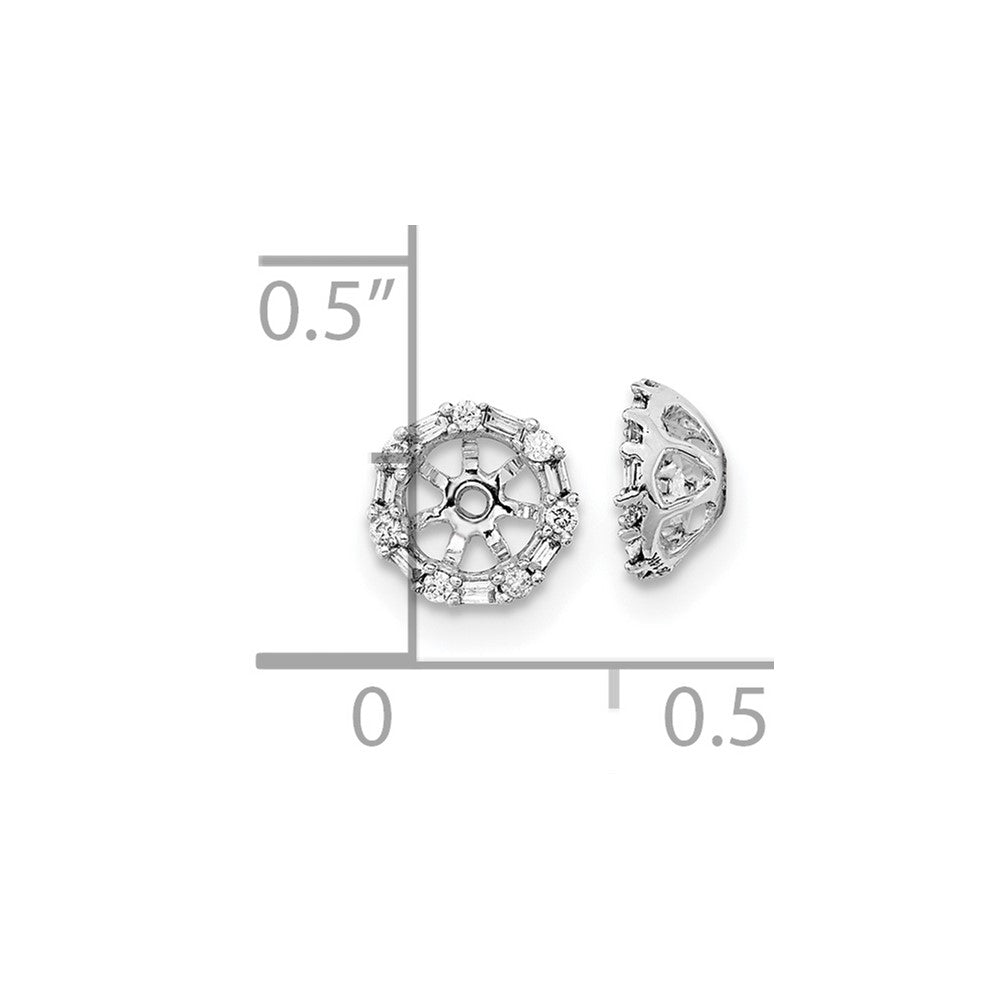 14k White Gold Diamond Earring Jackets