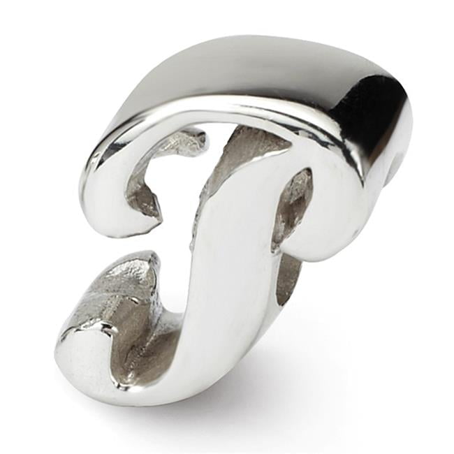 925 Sterling Silver Polished Reflections Letter Name Personalized Monogram Initial P Script Bead Charm 10.91x6.36mm Wide