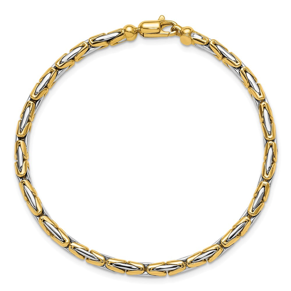 14K Two-Tone Polished Fancy Link Bracelet 7.5  inches