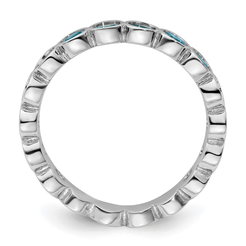 Sterling Silver Stackable Expressions Blue Topaz Ring Size -6