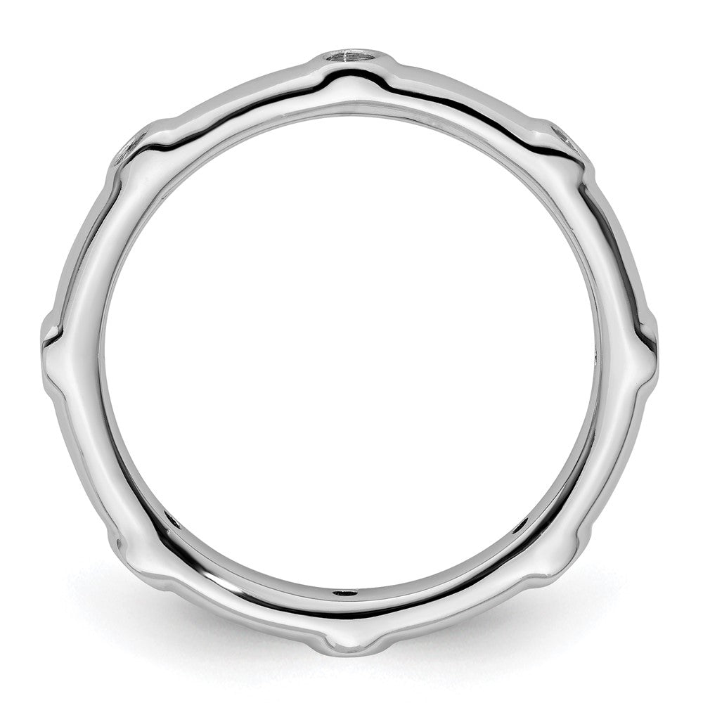 Sterling Silver Stackable Expressions Created Sapphire Ring Size -5