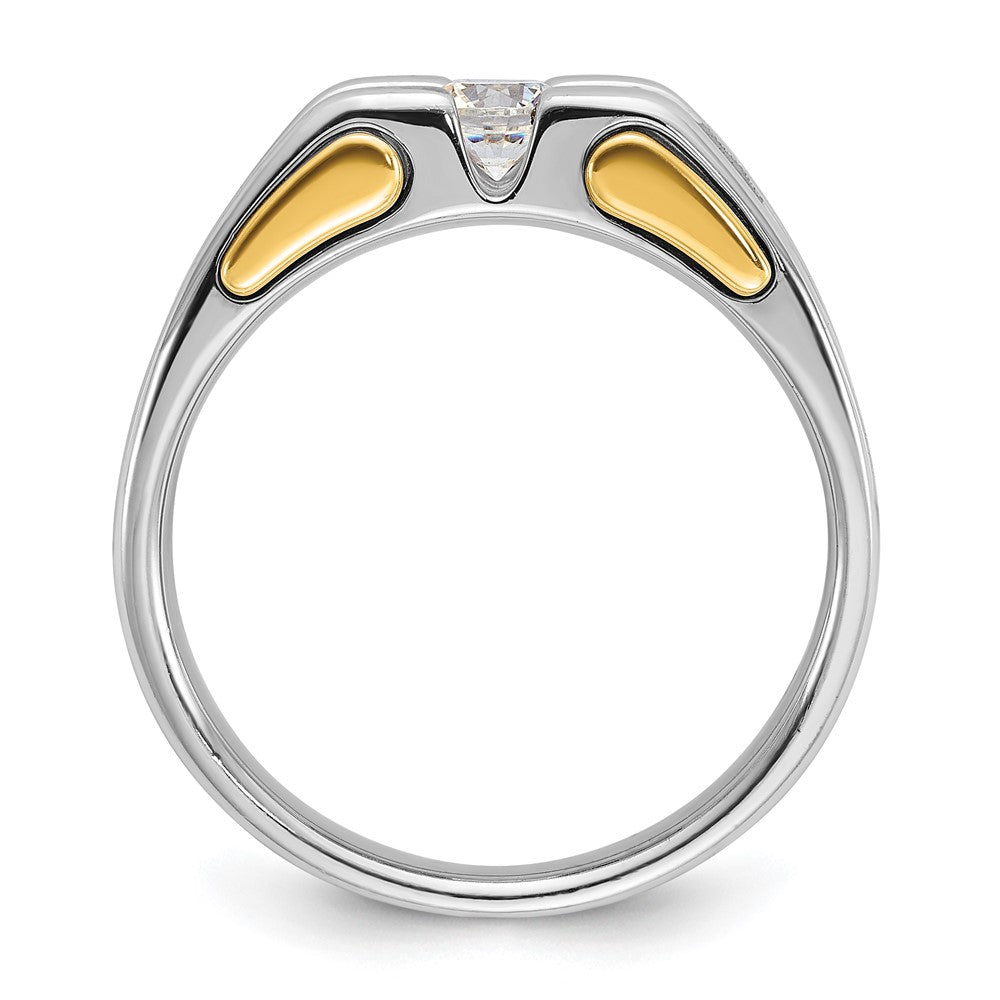 IBGoodman 14k Two-tone 1/2 carat Lab Grown Diamond VS/SI+ G+ Complete Men's Ring