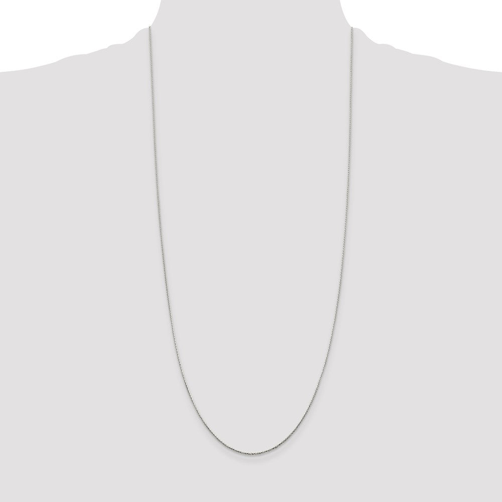 Sterling Silver .85mm Diamond-cut Round Spiga Chain 30 Inches