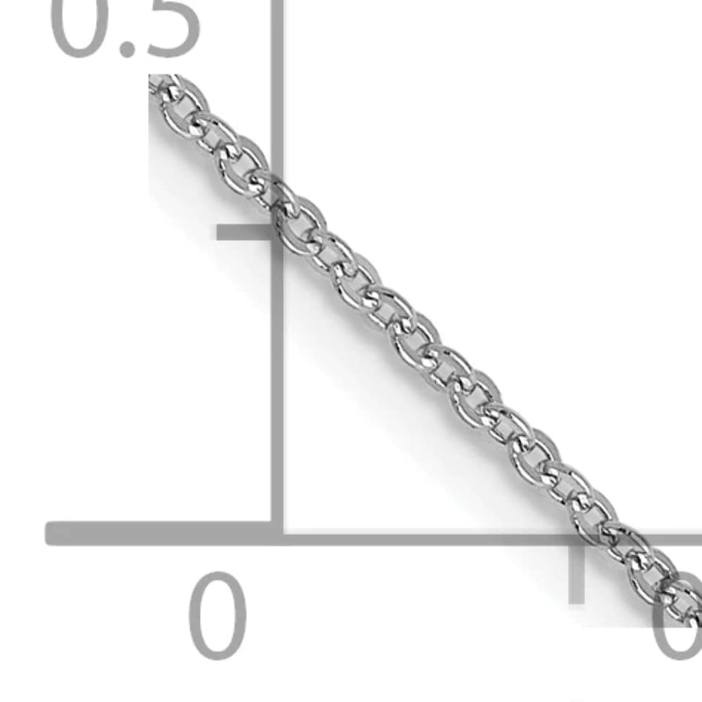 14K White Gold 1.1mm Flat Cable Chain