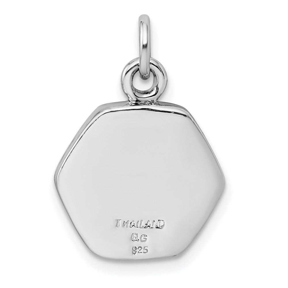 Sterling Silver Rhodium-plated & Antiqued Fleur de lis Pendant