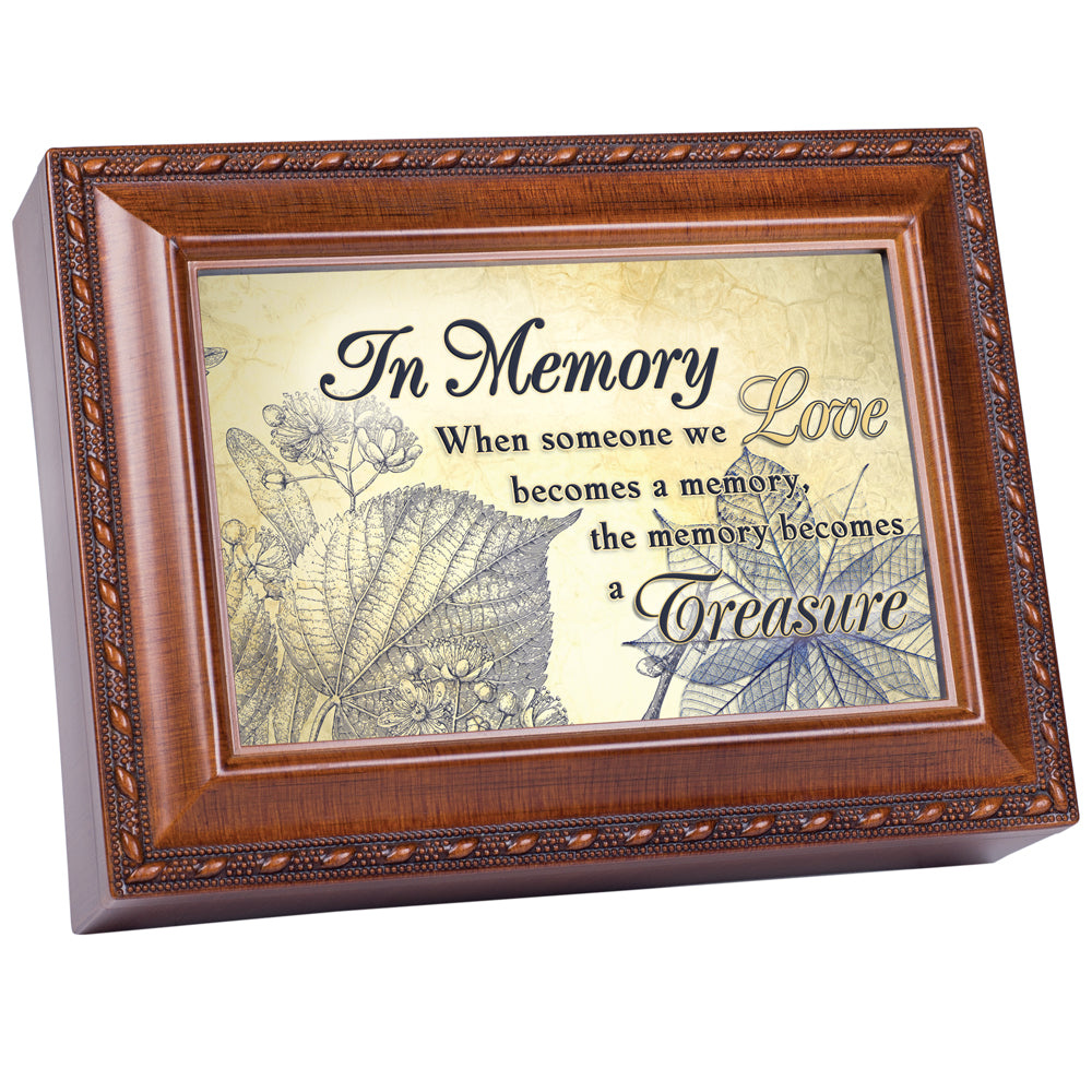 8" Brown and Black Rectangular Religious Musical Box