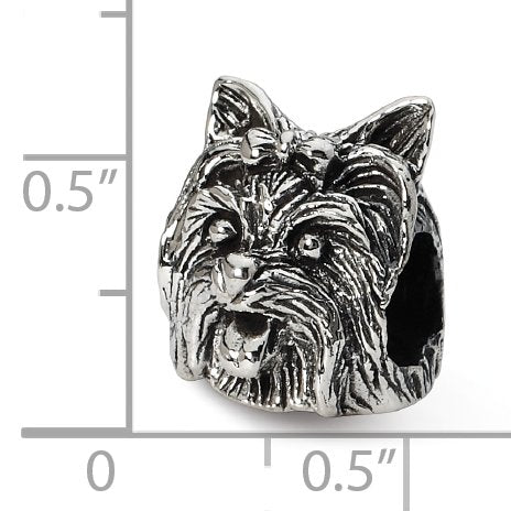 Sterling Silver Reflections Yorkshire Terrier Head Bead