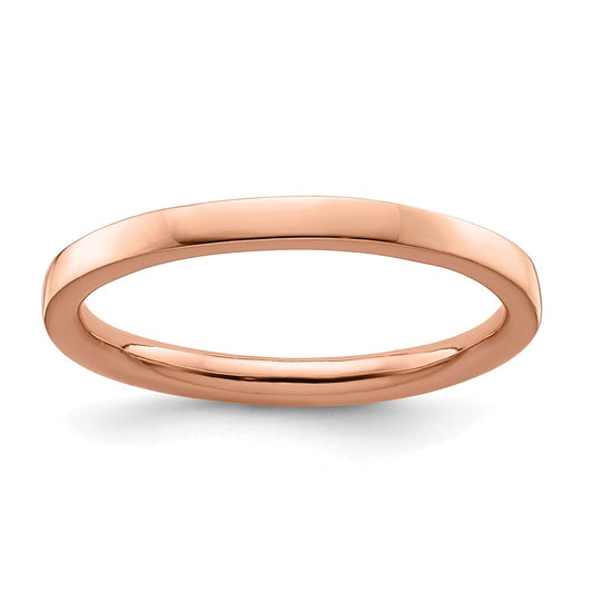 Sterling Silver Stackable Expressions Pink-plated Polished Ring Size -7