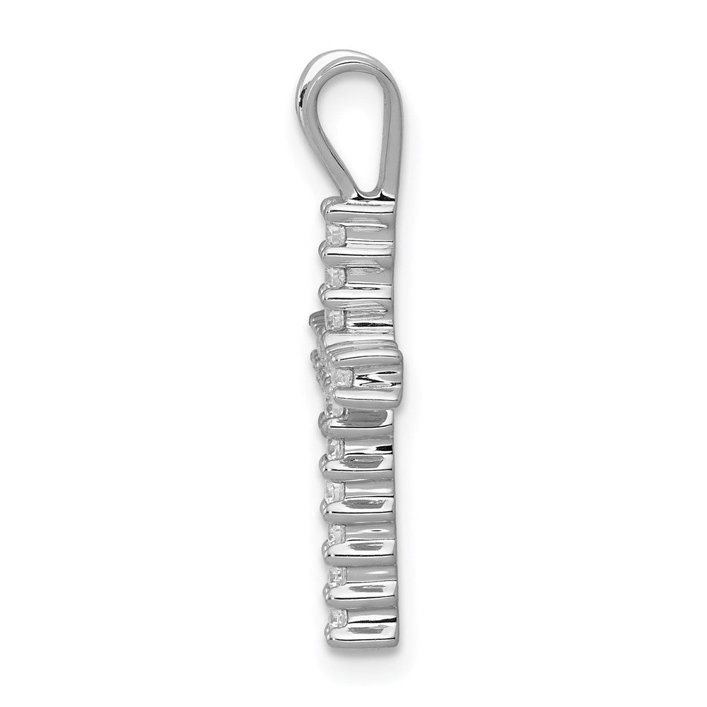 14k White Gold 1/4 carat Lab Grown Diamond VS/SI+ G+ Cross Pendant