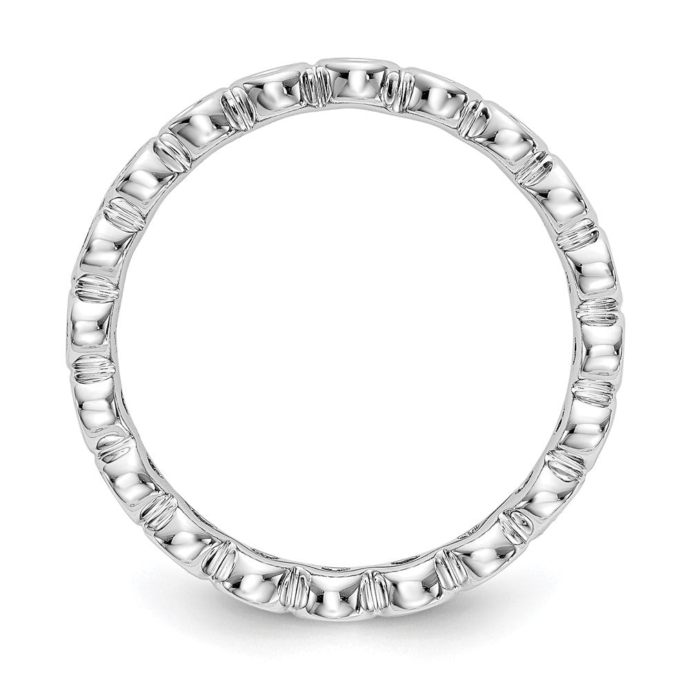 14k White Gold Polished Size 7 Bezel-set 1/2 carat Diamond Complete Eternity Band