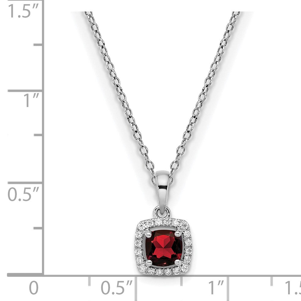 SS ANT Garnet and Diamond Pendant w/ chain