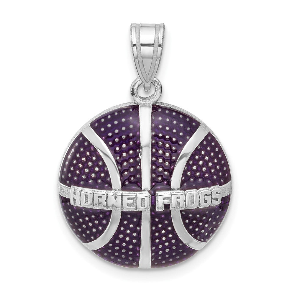 Sterling Silver Epoxied TCU Horned Frogs Basketball
