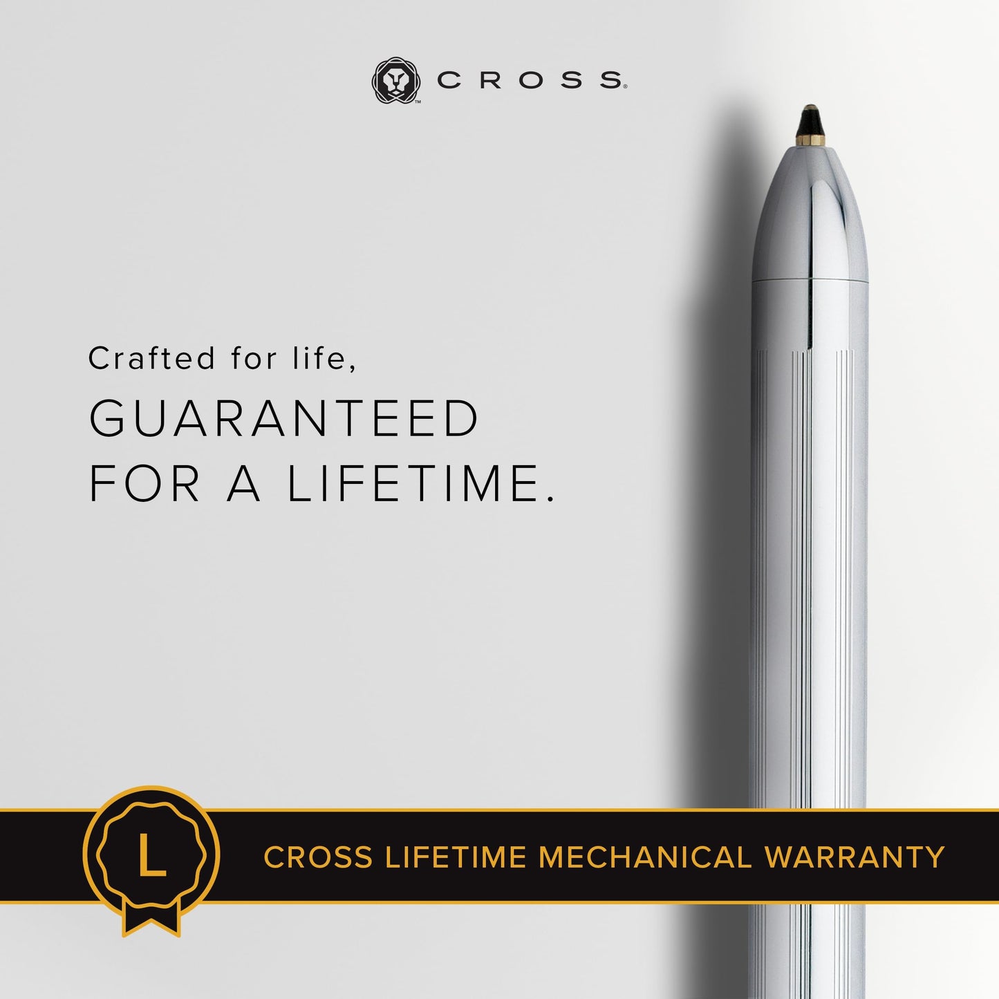 Cross Tech3+ Engraved Refillable Multi-Function Ballpoint Pen with Stylus, Medium Ballpen And Pencil, Includes Premium Gift Box - Lustrous Chrome