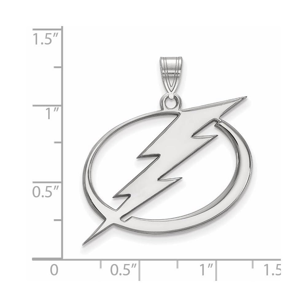 LogoArt NHL Tampa Bay Lightning Sterling Silver Extra Large Pendant