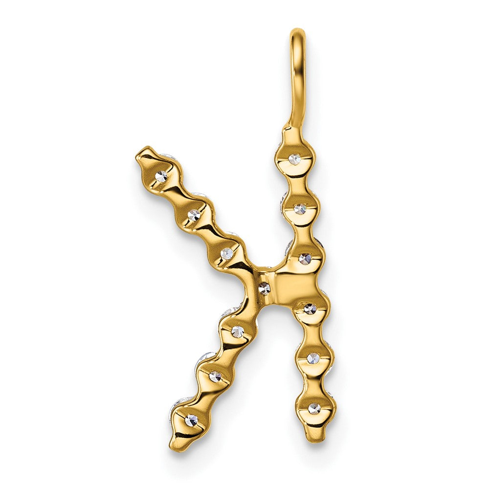 True Origin 14k 3/8 carat Lab Grown Diamond VS DEF Alphabet K Pendant