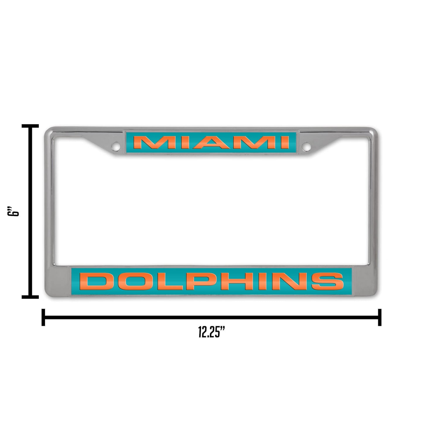 Miami Dolphins Laser Chrome License Plate Frame