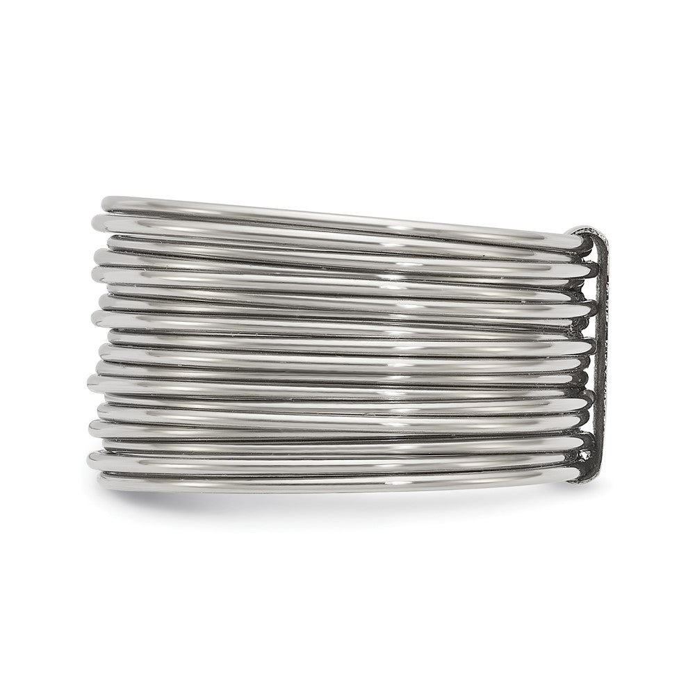 Chisel Stainless Steel Polished Multi-Wire Ring Size - 7