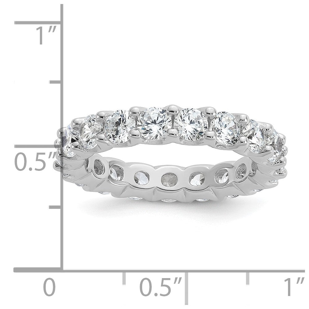 Sterling Shimmer Sterling Silver Rhodium-plated 3.5mm CZ 18 Stone Eternity Band