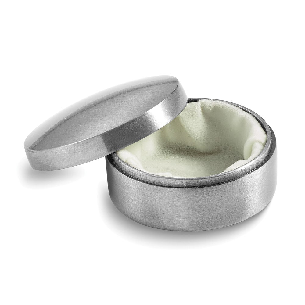 Small Round Pewter-tone Trinket Box